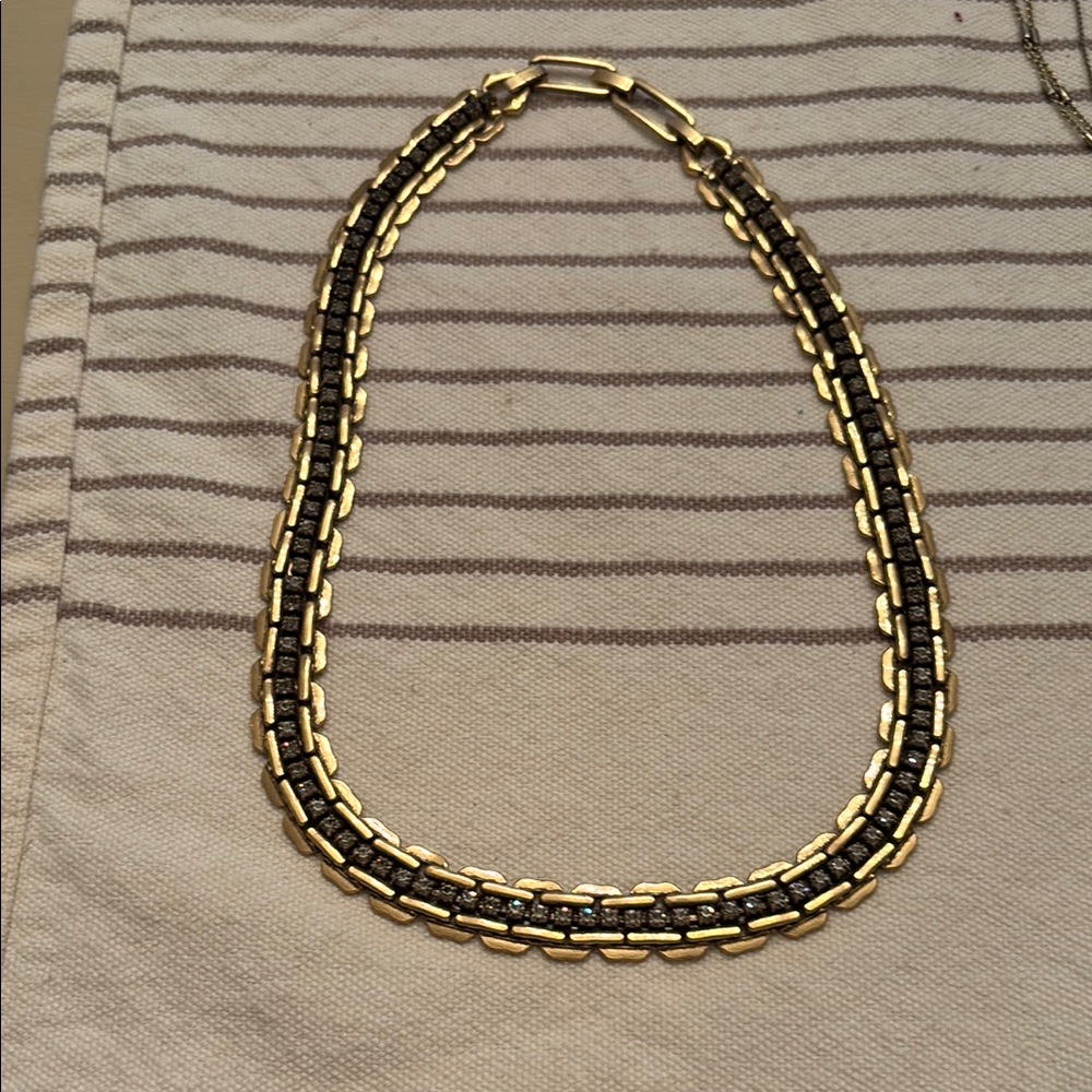Gold and Black Chain Necklace